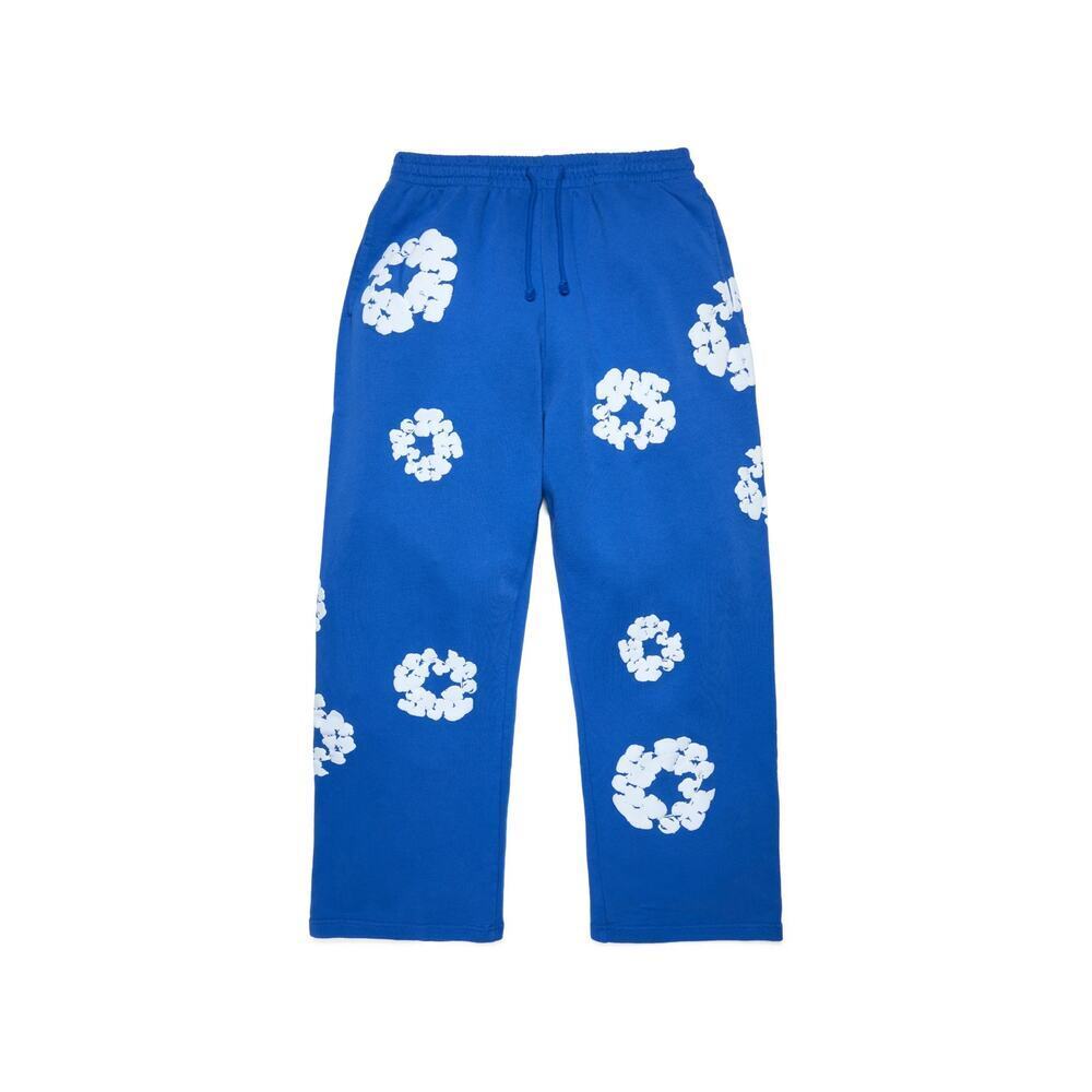 Denim Tears Cotton Wreath Blue Baggy Sweatpants - Size M